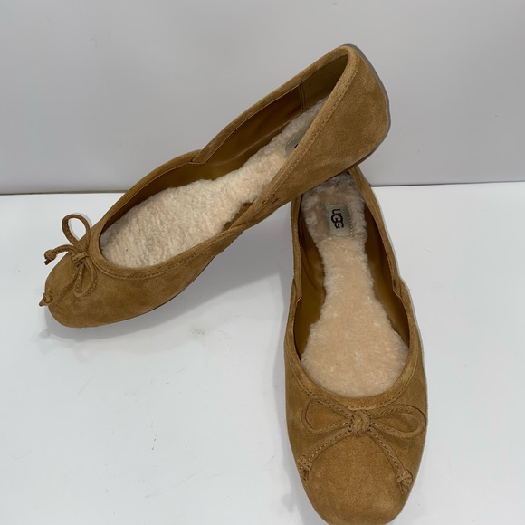 SOLD NEW UGG LANE GENUINE SHEARLING LINE SUEDE FLA - Picture 6 of 11